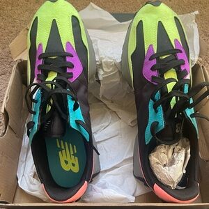 New Balance Neon Green and Purple Sneakers